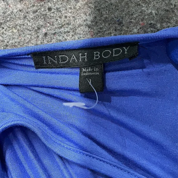 Indah Body Blue Deep V-Neck Mini Dress - Picture 4 of 5